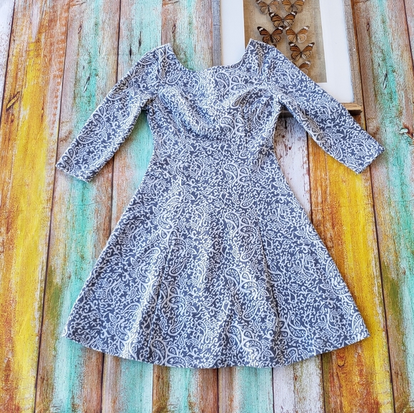 Modcloth In the Mix Knit Paisley Skater Dress S - Picture 3 of 7